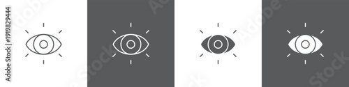 Vision line glyph icon style in white and black background