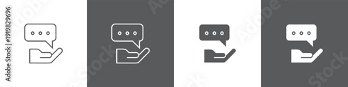 Advice line glyph icon style in white and black background
