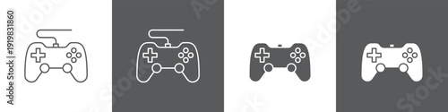 Gamefi line glyph icon style in white and black background