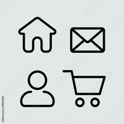 E mail and e commerce icon set with web buttons and shopping symbols for business and website use Free Download E mail and e commerce icon set with web buttons and shopping symbols for business and website use - GFXLoad