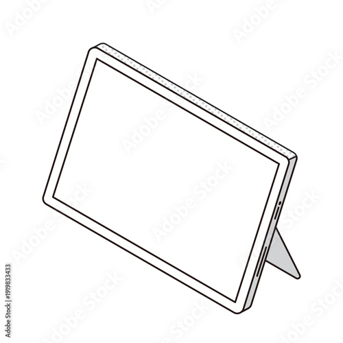 スタンド付きタブレット端末のイメージイラスト