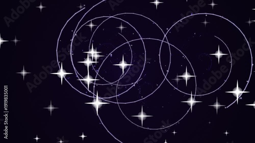 Wallpaper Mural Sparkling Stars and Swirling Cosmic Trails on Dark Nebula Background Torontodigital.ca