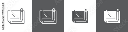 Design line glyph icon style in white and black background