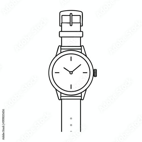 Minimalist Wristwatch Illustration with Clear Design for Fashion and Accessory Content