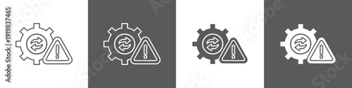 Risk line glyph icon style in white and black background