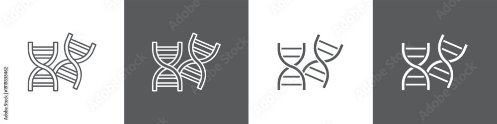 Ταπετσαρία Dna line glyph icon style in white and black background