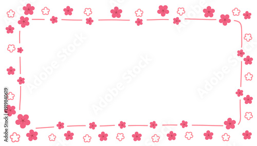 Colorful Sakura Doodle Frame for Japan Spring Festival