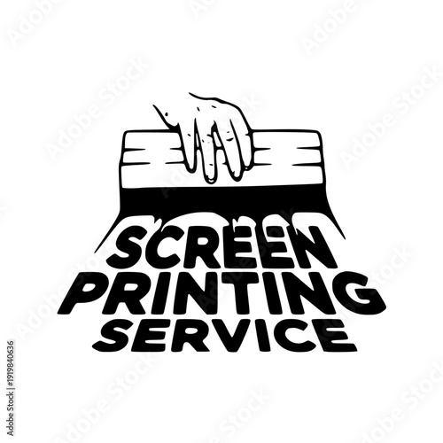 Professional screen printing service with squeegee
