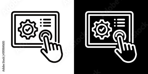 Self Service Icon Of Line Black And White Style