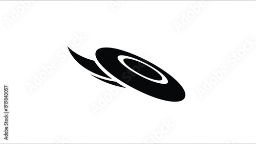 Abstract black shape against a white background minimal artistic design silhouette