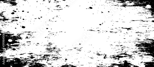 Black and white grunge texture with distressed scratches and ink splatters overlay background