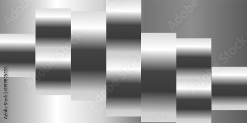 Silver metal foil gradient with chrome gloss and textured steel surface. 3D shiny background with mirror reflection and smooth grunge effect. Realistic vector in futuristic Y2K design trend