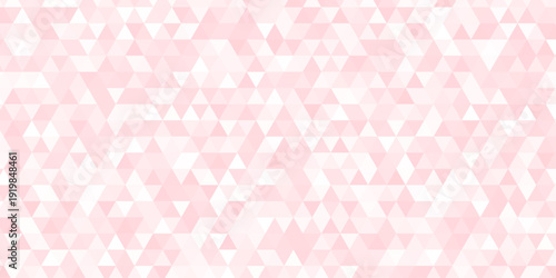 Abstract white and pink Triangular mosaic texture pattern background.