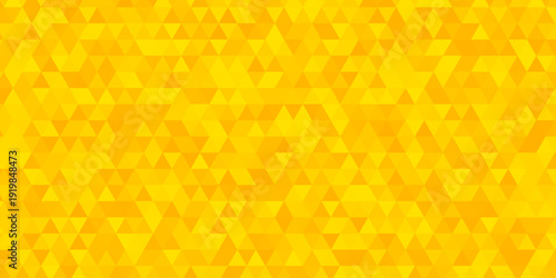 Abstract yellow triangular mosaic texture pattern background.