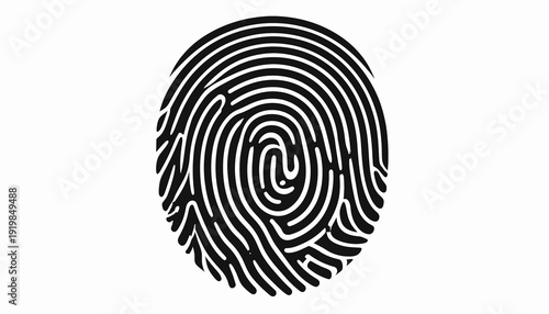 Black fingerprint icon on a white background.