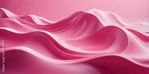 Abstract pink background with soft purple waves and elegant flowing silk fabric texture creating a smooth satin curve pattern for a luxury textile backdrop illustration