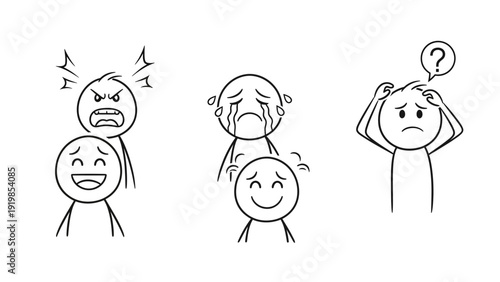 Emotional Faces and Expressions on People.