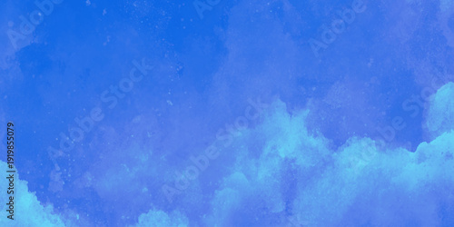 Deep blue abstract watercolor background, The soft, billowy textures resemble ethereal clouds creating a sense of depth and mystery.