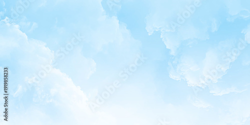 Horizontal view of clear blue sky and clouds, clouds with background. Blue sky background with tiny clouds.