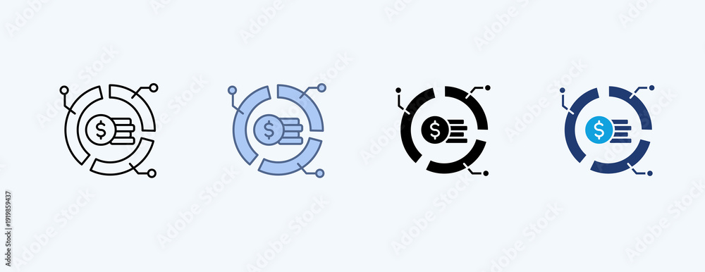 Foto Asset Allocation Multiple Icon Illustration Vector