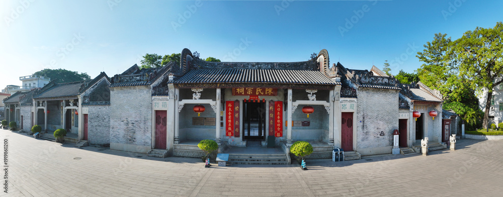 Εκτύπωση καμβά Aerial photography of the Chen Clan Ancestral Hall complex in Chadong Village, Z