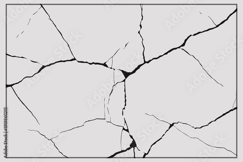 broken glass with cracked texture on a white background. Damaged window texture vector illustration. Broken transparent glass vector template for a design background. Eps 10