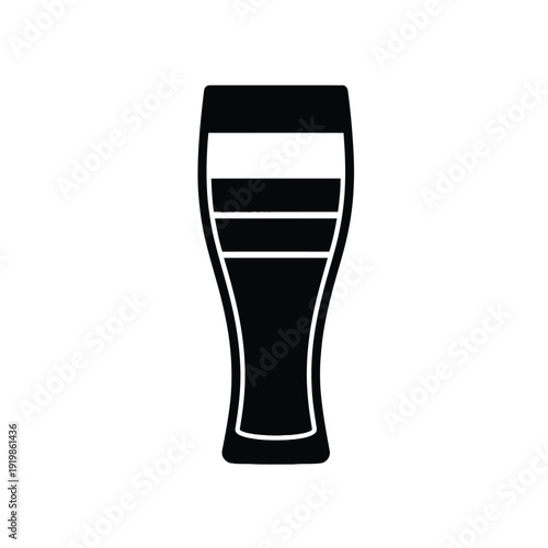 Black silhouette of a beer glass drink