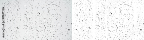 Tableau sur toile Water drops Rain droplets shower condensation window - Natural mineral water bea