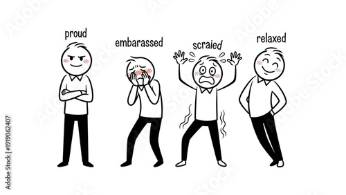 Man Showing Different Emotions and Facial Expressions.