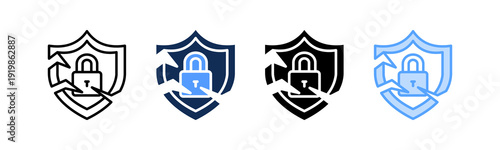 Security Breach Icon Multiple Style