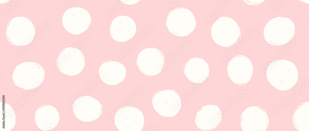 Fotografie Pastel pink birthday polka dot seamless pattern