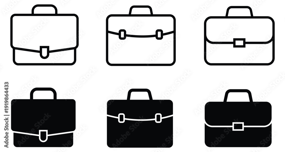 Fotografia briefcase icon collection