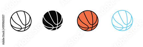 Basketball Sports Ball Icon for Competition, Game, and Fitness. Vector Illustration.