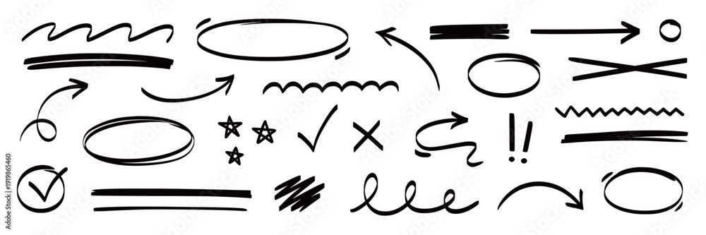 Fotografija Arrow, highlight marker stroke set