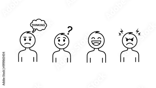 Four Simple Facial Expressions of Human Emotions.