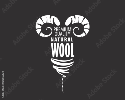 Vector logo for the textile industry made of wool