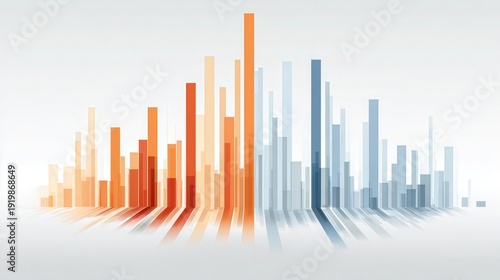Colorful Abstract Bar Graph with Shadows and Modern Design Elements