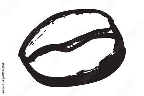 Hand drawn fresh roasted coffee bean Arabica robusta seed doodle Single element for print, web, design, decor