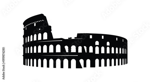 A striking silhouette showcases the iconic colosseum in rome italy representing ancient history and architectural grandeur high quality