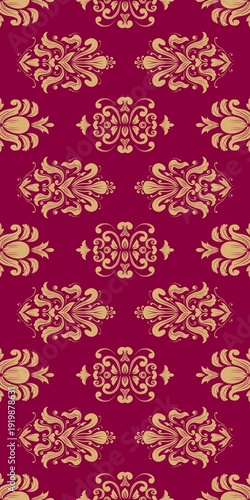 Damask Nature Pattern Background Illustration For Cover, Banner, Notes. Aesthetic Background. Damask Pattern Background. Seamless background.