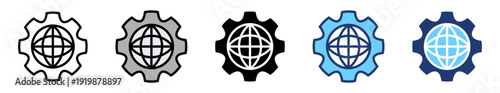  global. icon set with multiple style