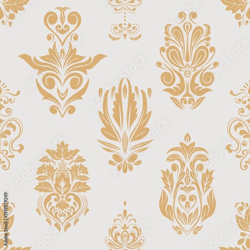 Damask Nature Pattern Background Illustration For Cover, Banner, Notes. Aesthetic Background. Damask Pattern Background. Seamless background.