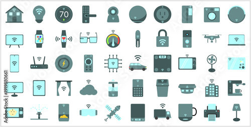 Internet Of Things Icon Flat Vector Illustration