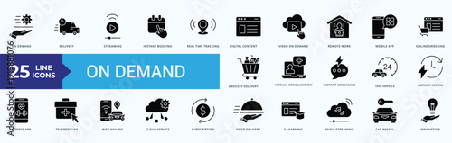 On Demand Icon Pack Illustration Vector Glyph Style