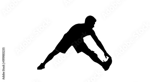 Black vector illustration of a man and woman athlete silhouette in action jumping and running for sports art