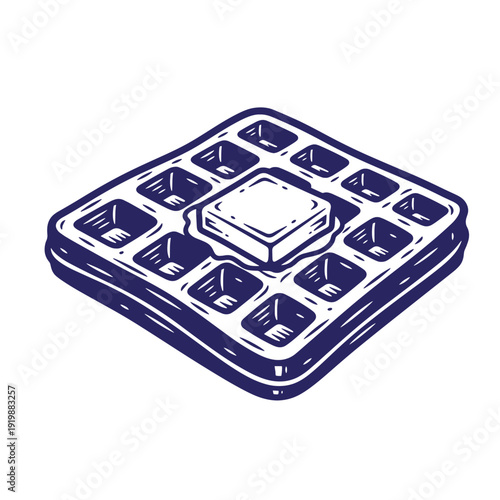 Ice cube tray with one cube removed  kitchen tool for frozen water