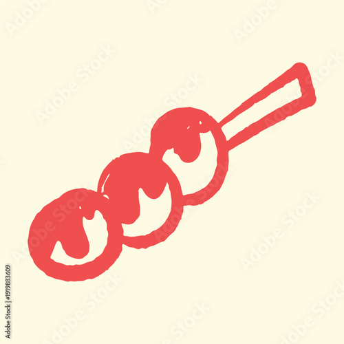 Illustration of an Handdrawn Japanese dango