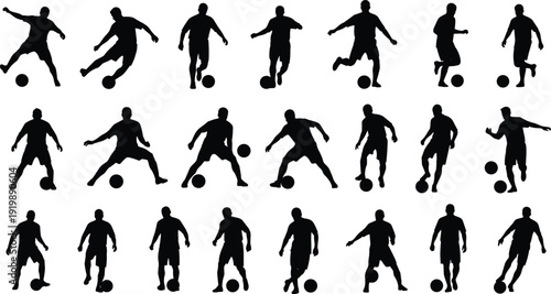 Soccer Players American Football Athletes And Karate Fighter Silhouettes Set With Cheering Crowd Holding Trophy For Sports Competition Vector Designs