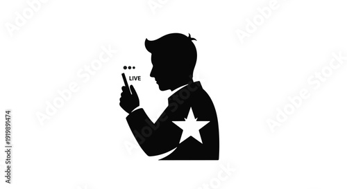 Black silhouette illustration of a woman carrying a handbag and standing alone with a bag in her hand