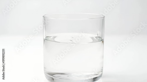 Wallpaper Mural Pure fresh water pouring into clear glass on white background Torontodigital.ca